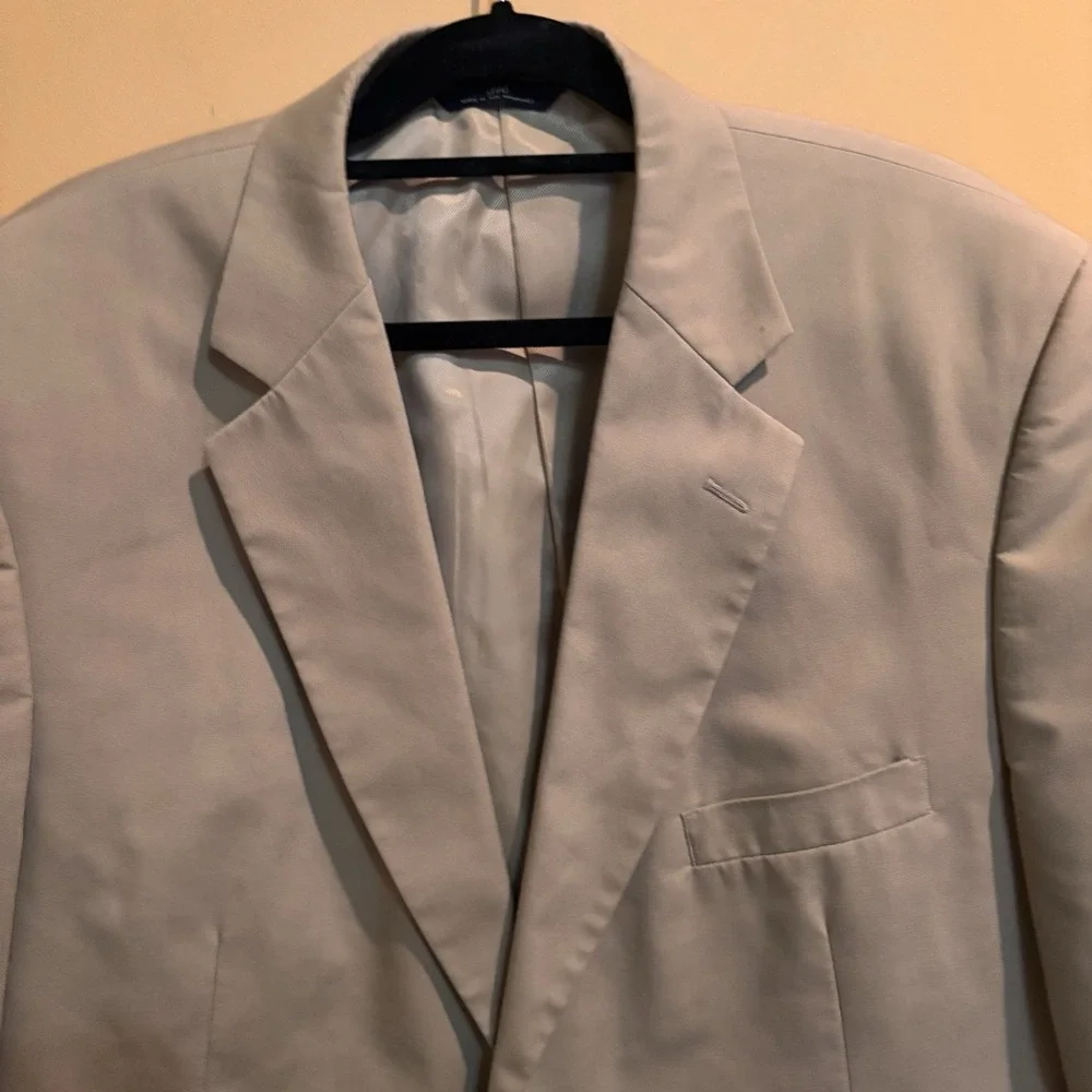 Brooks Brothers 346 Tan Cotton Blend Blazer‎ Sport Coat Jacket Men's Size 48R